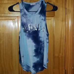 Blue tie-dye chilling shirt